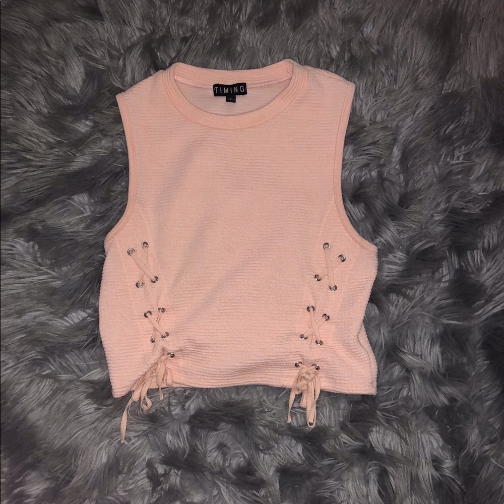 Baby pink crop top
